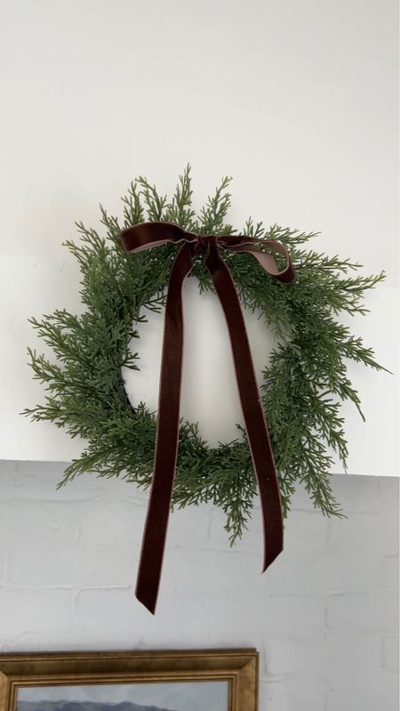 Mini Christmas wreath with a velvet ribbon bow 🌲

#LTKHoliday #LTKSeasonal