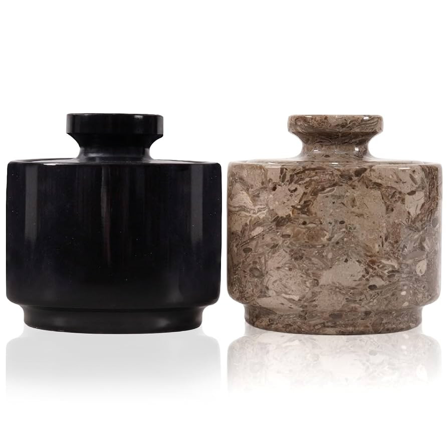 Marble Salt Cellar with Lid 3" Inch Black & Oceanic Sugar Dispenser Home Décor Ideal Sugar & Sal... | Amazon (US)