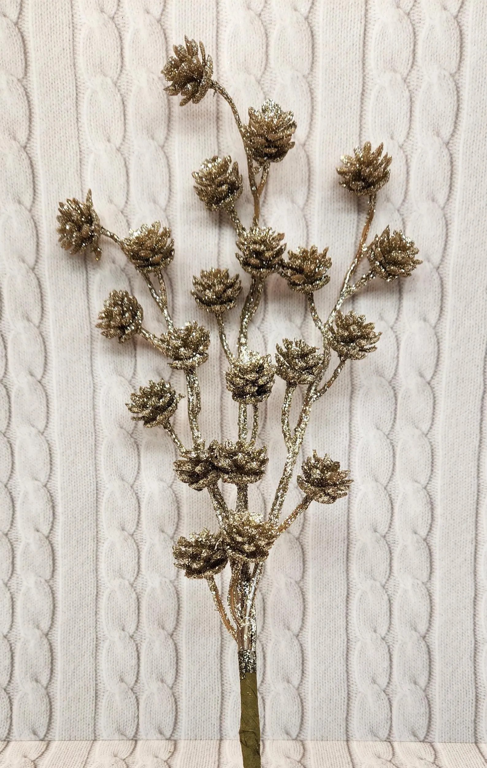 Set of 3 Gold Glitter Pinecone Stems - Holiday Wreath & Centerpiece Decor - - Etsy | Etsy (US)