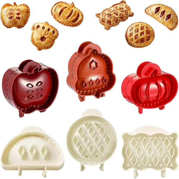 Mini Hand Pie Molds for Baking - 6 Pcs Dough Presser Pocket Pie Molds - One Press Hand Pie Maker ... | Amazon (US)