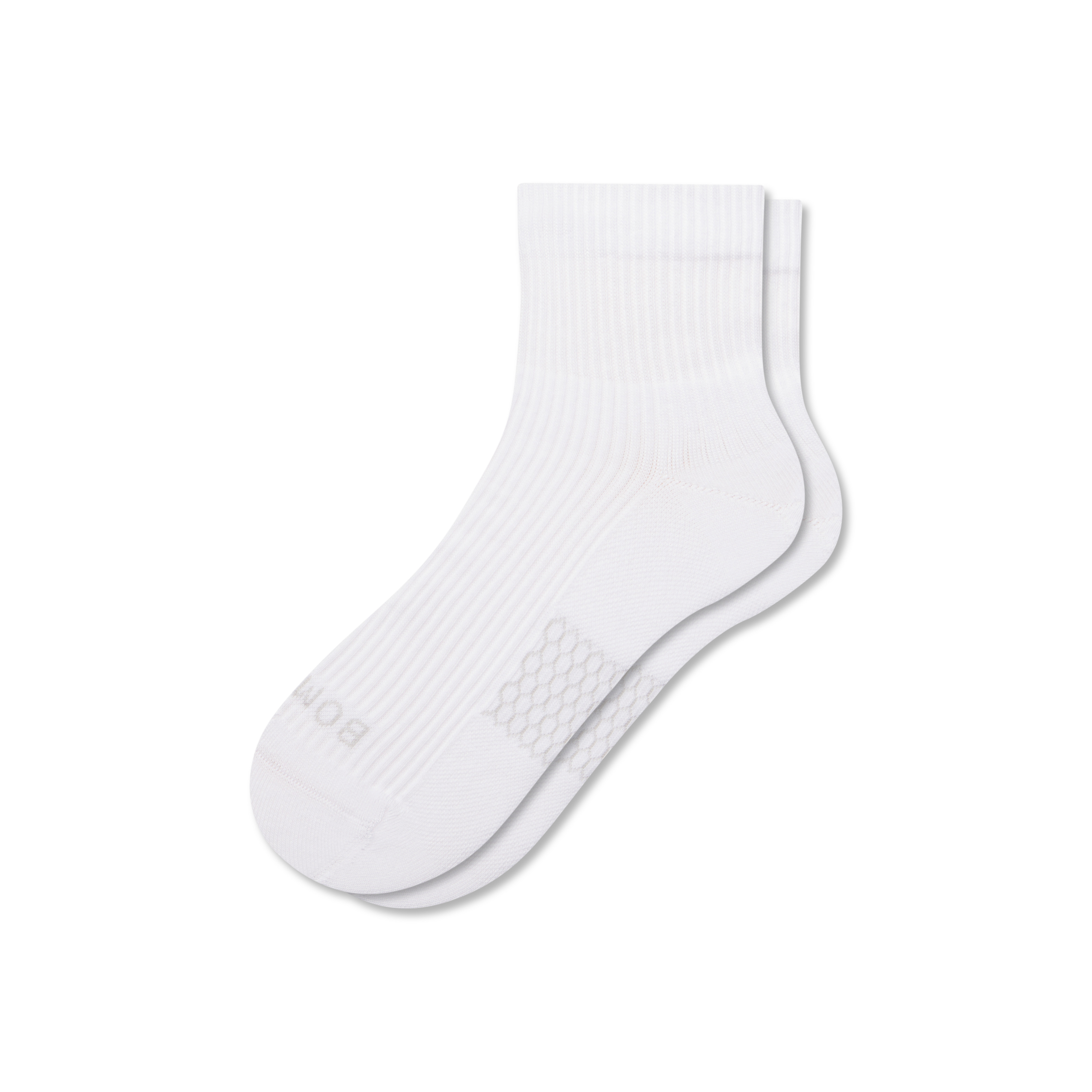 Women's Modern Rib Quarter Socks - Tangerine - Large - Cotton Blend - Bombas | Bombas