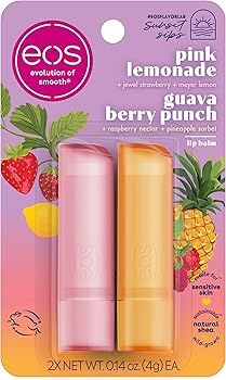 eos Sunset Sips Lip Balms- Pink Lemonade & Guava Berry Punch, All-Day Moisture, Lip Care, 0.14 oz... | Amazon (US)
