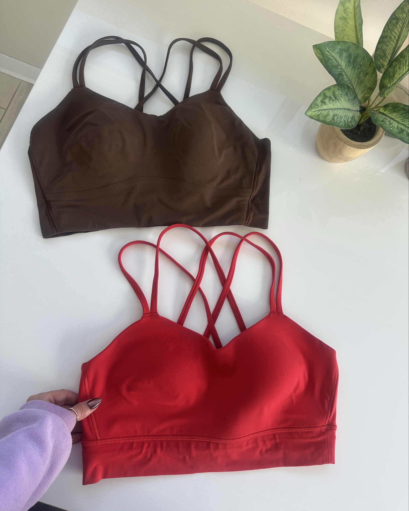 Best quality and look a like bra - top 🍋 and bottom not.

Soft fabric, padded but built in so no cups to worry about. Breathable. Tons of colors. This is the deep red. 

I’ve worn the cloud bra for years and finally found a less expensive but it’s literally the same. I wear a large in this one and in the cloud I wear a 10 for comparison 

#LTKootd #LTKActive