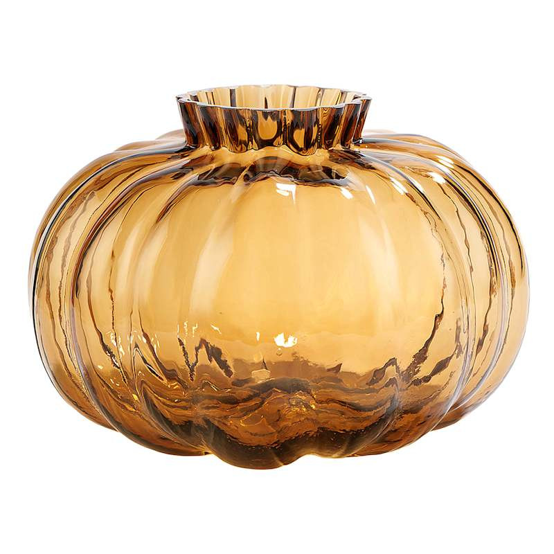Pumpkin Brown Glass Vase, 6" | At Home