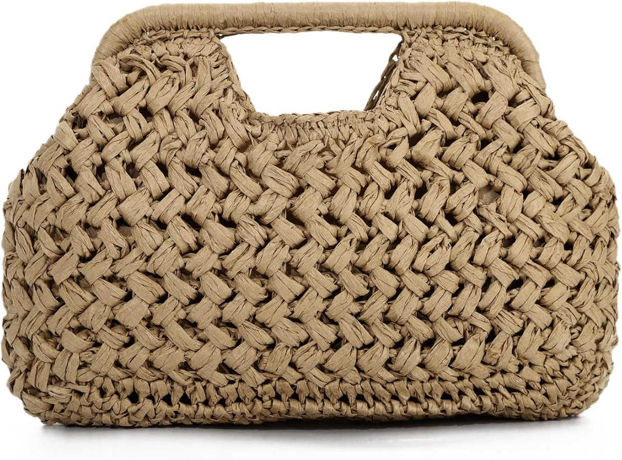 Emprier Straw Clutch Purses for Women Dumpling Bag Summer Beach Woven Handbag | Amazon (US)