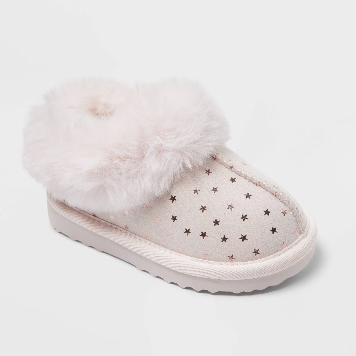 Toddler Piper Faux Fur Cuff Scuff Slippers - Cat & Jack™ Brown 10 | Target