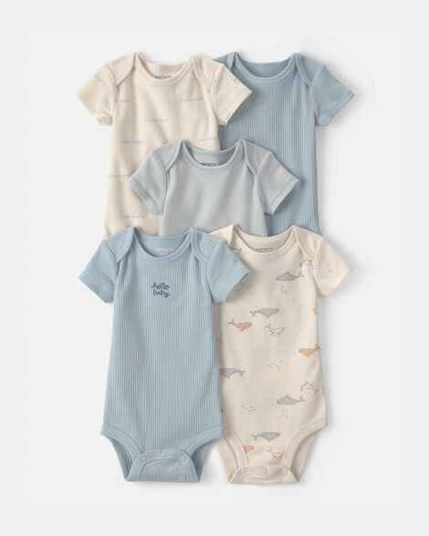Baby 5-Pack Whale Multipack Bodysuits - Blue/Ivory | Carter's | Carter's Inc