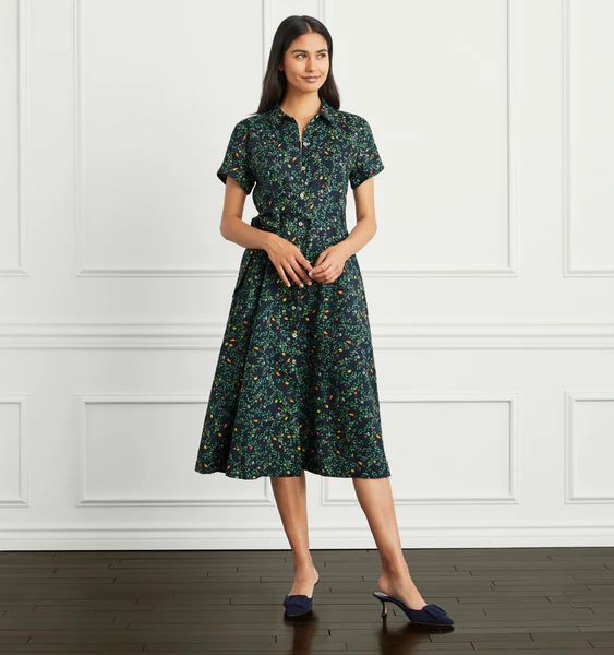 The Lily Dress - Midnight Garden Linen | Hill House Home