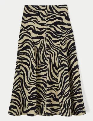 Animal Print Midi Slip Skirt | Jigsaw | M&S | Marks & Spencer (UK)