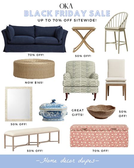 ✨OKA Black Friday Sale picks!✨ Now get up to 70% OFF sitewide!! 🤯 I found some amazing deals!! 

Like this navy sofa is now 70% OFF and this round woven coffee table is just $165 🙌🏻 plus so many more picks are 50% off!! Items are selling out though so 🏃🏼‍♀️🏃🏼‍♀️🏃🏼‍♀️

#LTKCyberweek #LTKhome #LTKsalealert