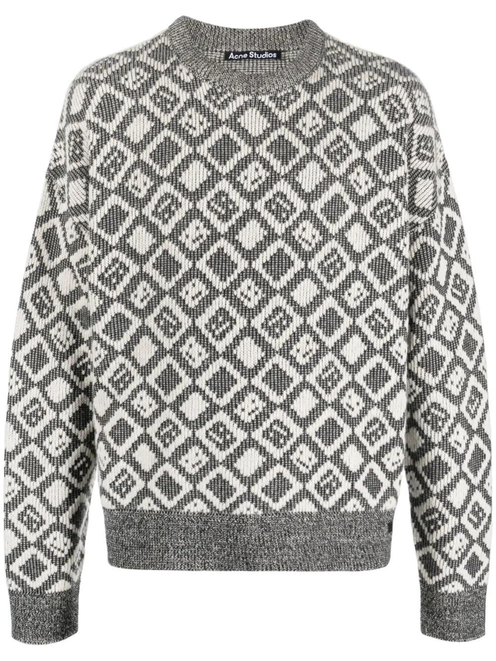 checked-intarsia crew-neck jumper | Farfetch Global