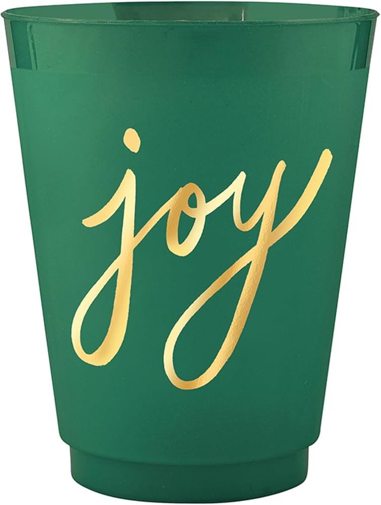 Santa Barbara Design Studio Holiday 8-Count Gold Foil Embellished Plastic Frost Beverage Cups, 16... | Amazon (US)