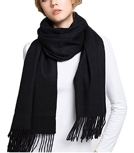Wander Agio Womens Scarf Long Womens Couples Cashmere Scarves Infinity Pure Black | Amazon (US)