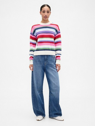 Relaxed Stripe Cropped Sweater | Gap Factory