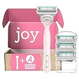 joy Razors for Women, 1 Handle, 4 Razor Blade Refills, Pink, Lubrastrip to Help Avoid Skin Irritatio | Amazon (US)