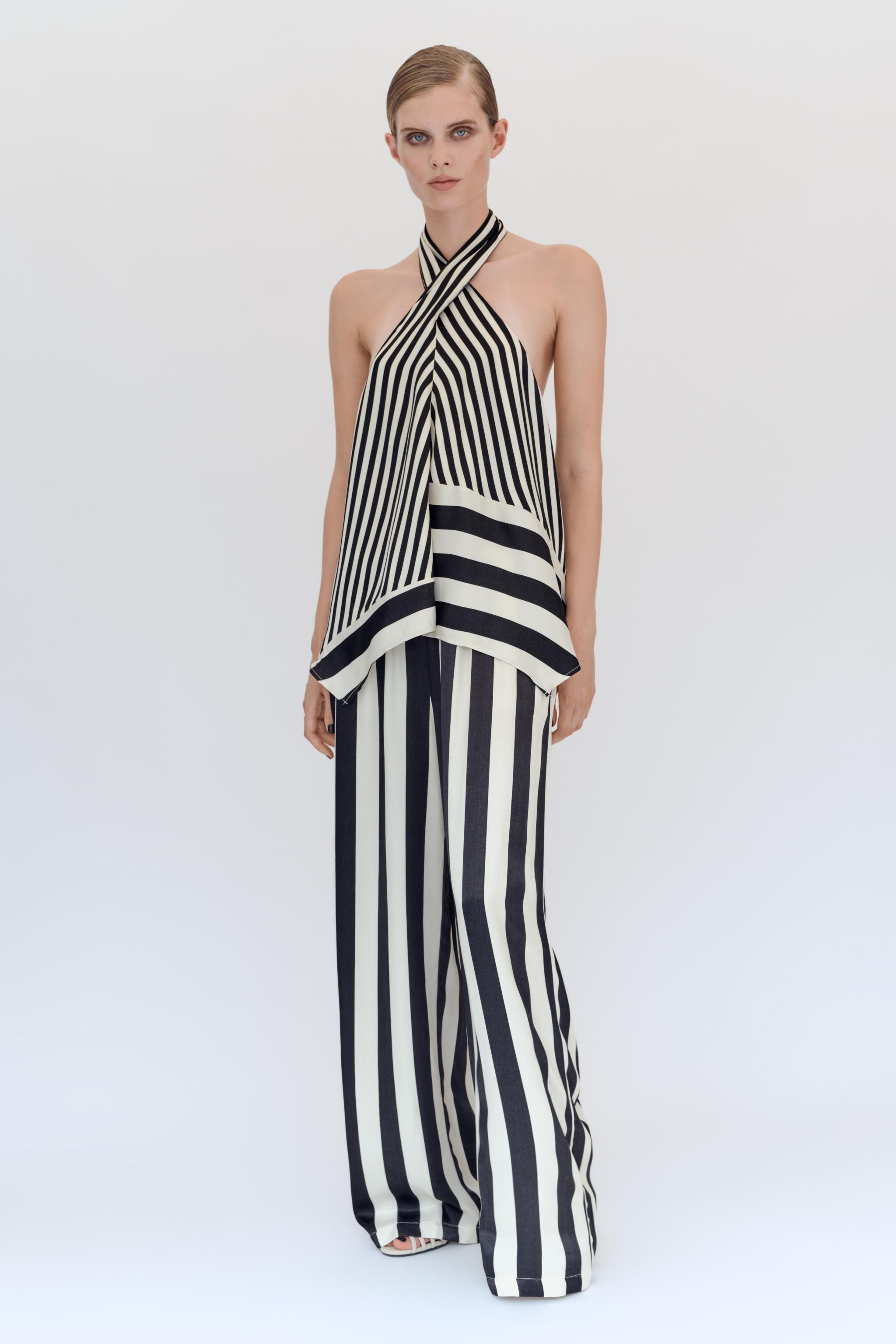 STRIPED WIDE LEG PANTS | Zara US