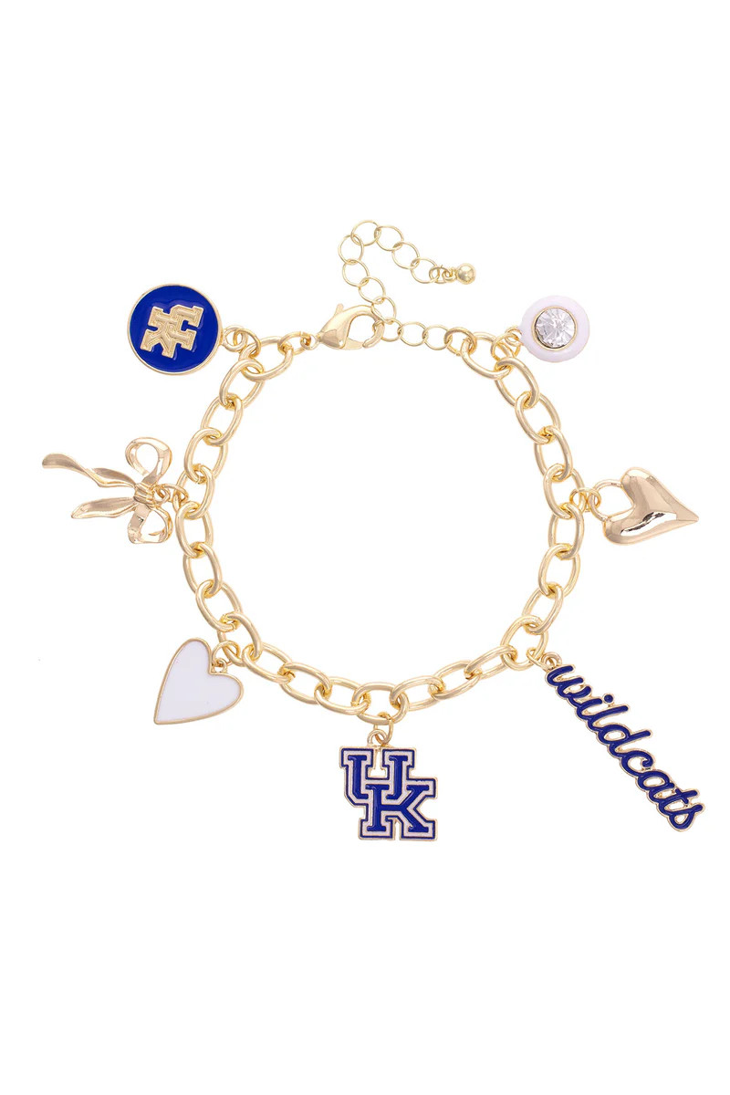 Kentucky Wildcats Enamel Icons Charm Bracelet in Shiny Gold | CANVAS