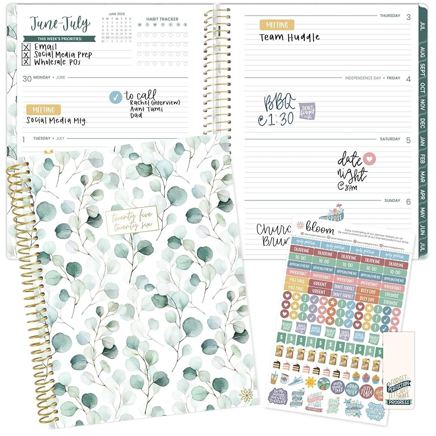 bloom daily planners 2025-2026 (8.5" x 11") Academic Year Day Planner (July 2025 - July 2026) - W... | Amazon (US)