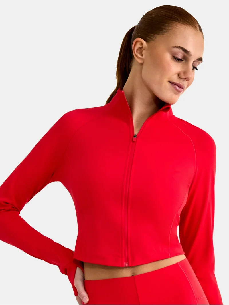 Avia Women's SoftSculpt Crop Jacket, Sizes XS-XXXL | Walmart (US)