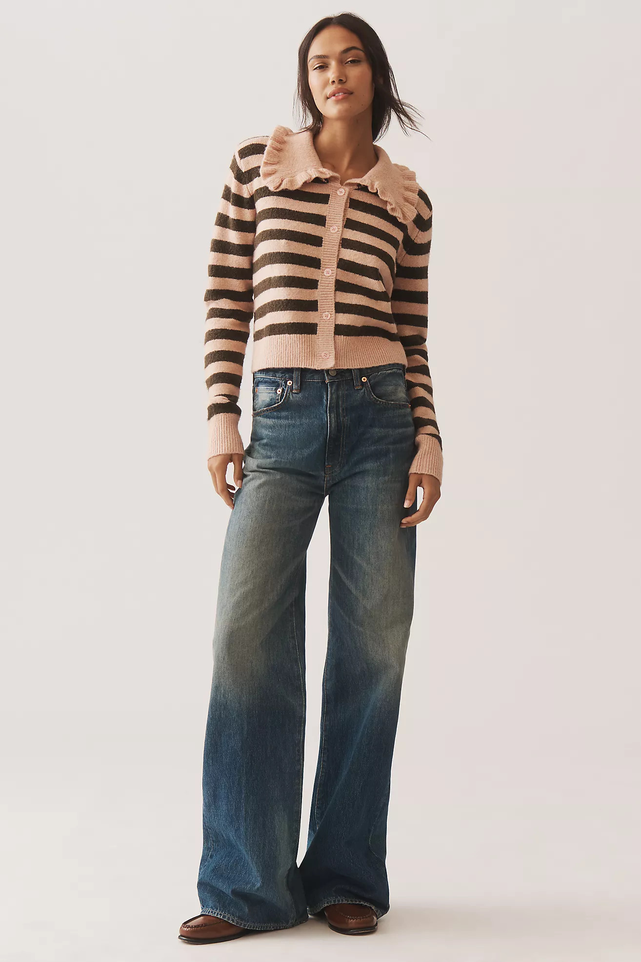 The Ainsley Ruffle-Collar Cardigan Sweater by Self Contrast | Anthropologie (US)