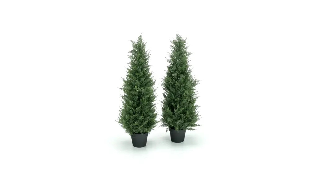 DR.Planzen Artificial Cedar Tree 2 Pack 3 ft Outdoor Artificial Topiary Cedar Plants Fake Tree UV... | Walmart (US)