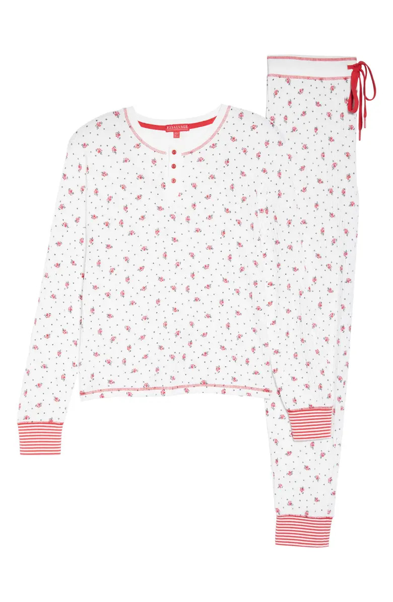 PJ Salvage Brushed Thermal Pajamas | Nordstrom | Nordstrom