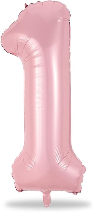 40Inch Pastel Pink Number 1 Balloon for Girl 1st First Birthday Decorations | Amazon (US)