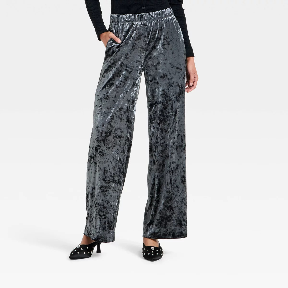 Women's Crushed Velour Pull-On Pants - A New Day™ | Target