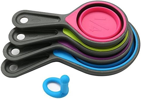 Fawei Collapsible Silicone Measuring Cups with 60ml/80ml/125ml/250ml - 4 Piece Set Kitchen Measur... | Amazon (US)