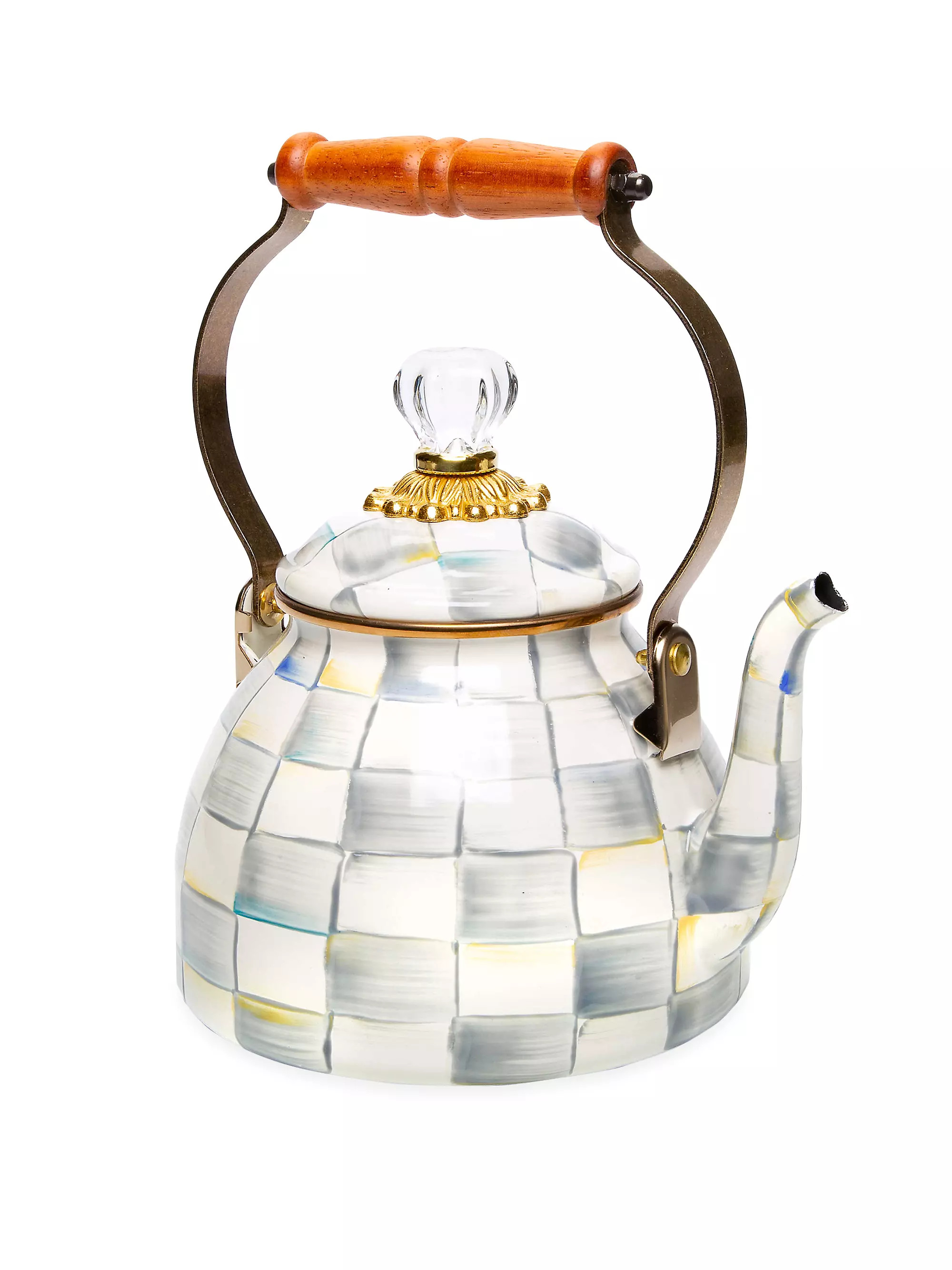 BEST SELLERMacKenzie-ChildsSterling Check 2-Quart Tea Kettle | Saks Fifth Avenue