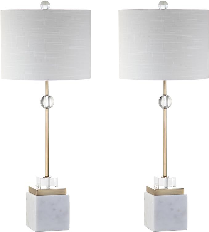 JONATHAN Y JYL5008A-SET2 Dawson 30" Marble/Crystal LED Table Lamp Modern,Contemporary,Glam for Be... | Amazon (US)