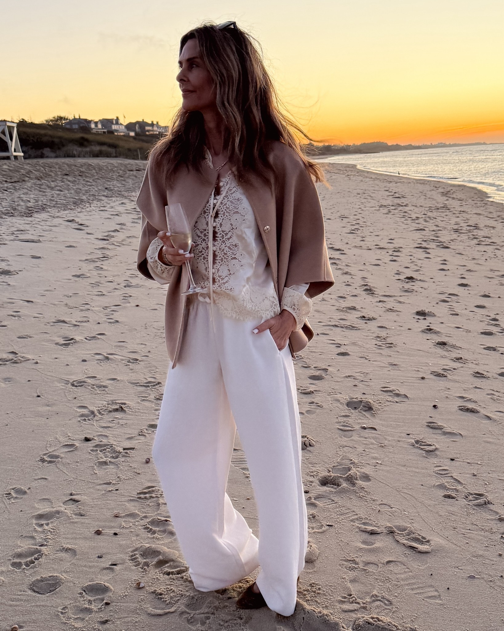 -Cashmere cape to dress up or down. Perfect lightweight warmth 
-pants are pullon, full elastic, I’m 5’6”. 
-top is Doen https://go.shopmy.us/p-27169666
-velvet flat are very comfortable TTS 


#LTKSeasonal #LTKOver40 #LTKTravel