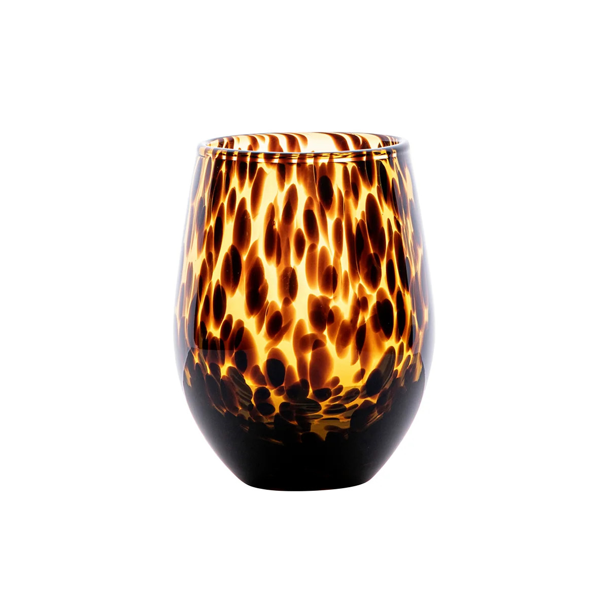 Puro Tortoiseshell Stemless Wine Glass | Over The Moon
