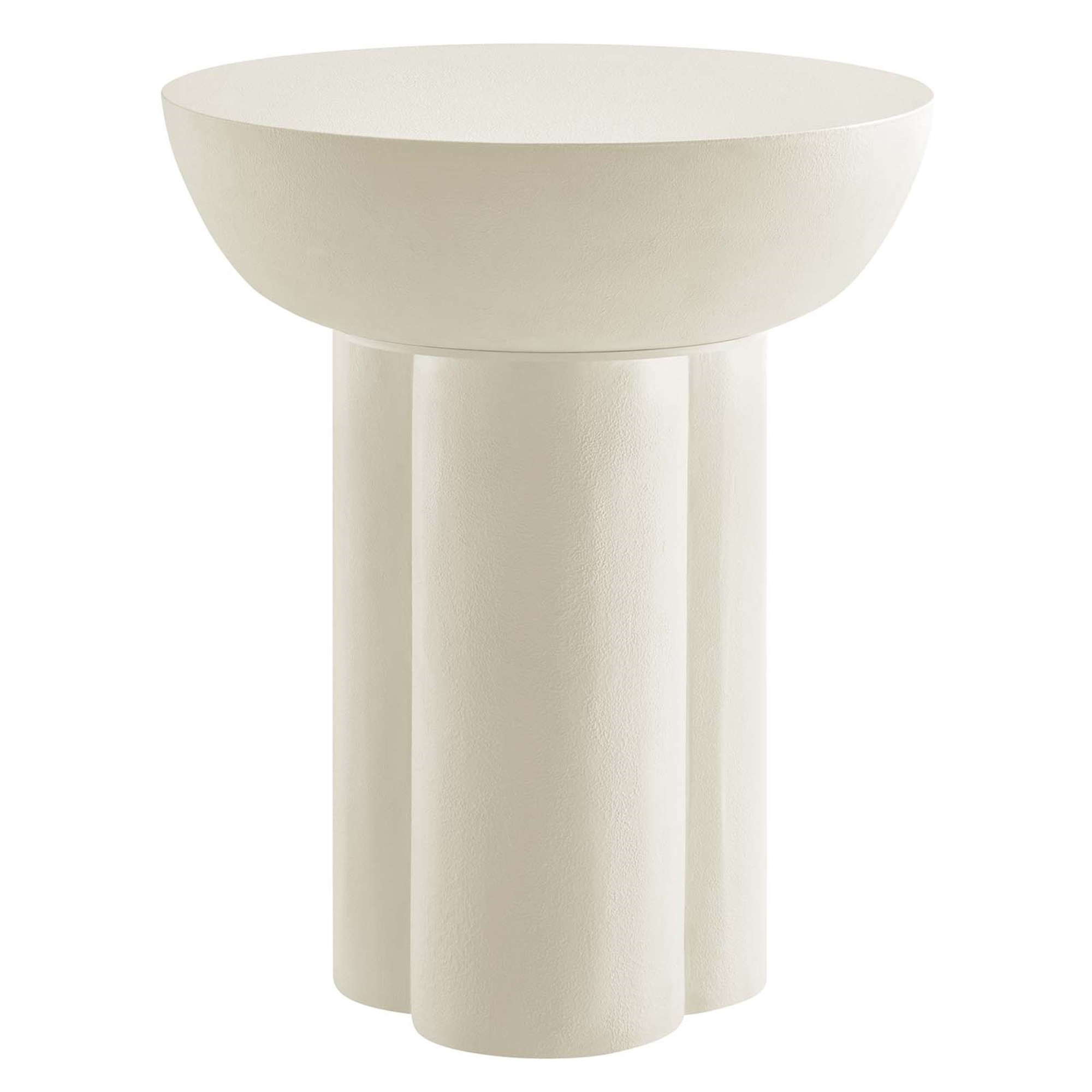 Caspian Round Concrete Side Table in White | Walmart (US)