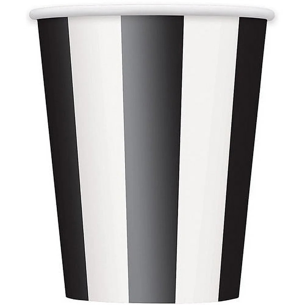 Black Striped Paper 12oz Cups, 6ct | Walmart (US)