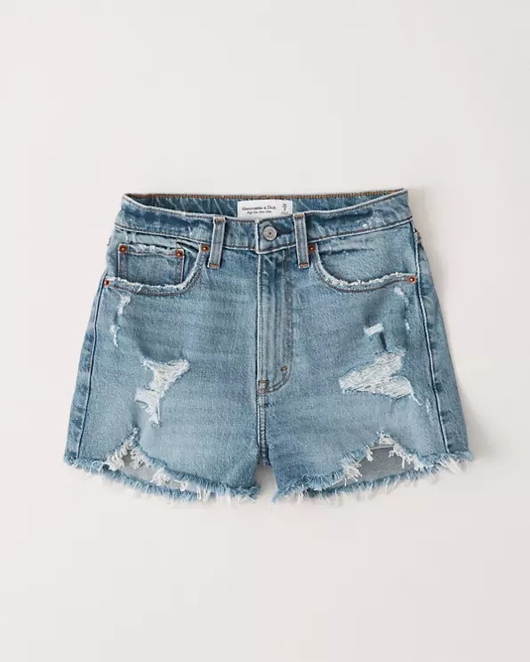 Curve Love High Rise Mom Shorts | Abercrombie & Fitch (US)