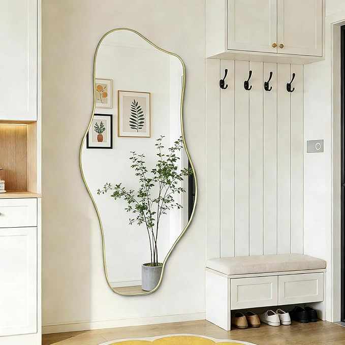 54.5"x24" Irregular Wall Mirror, Asymmetrical Frameless Mirror | Amazon (US)