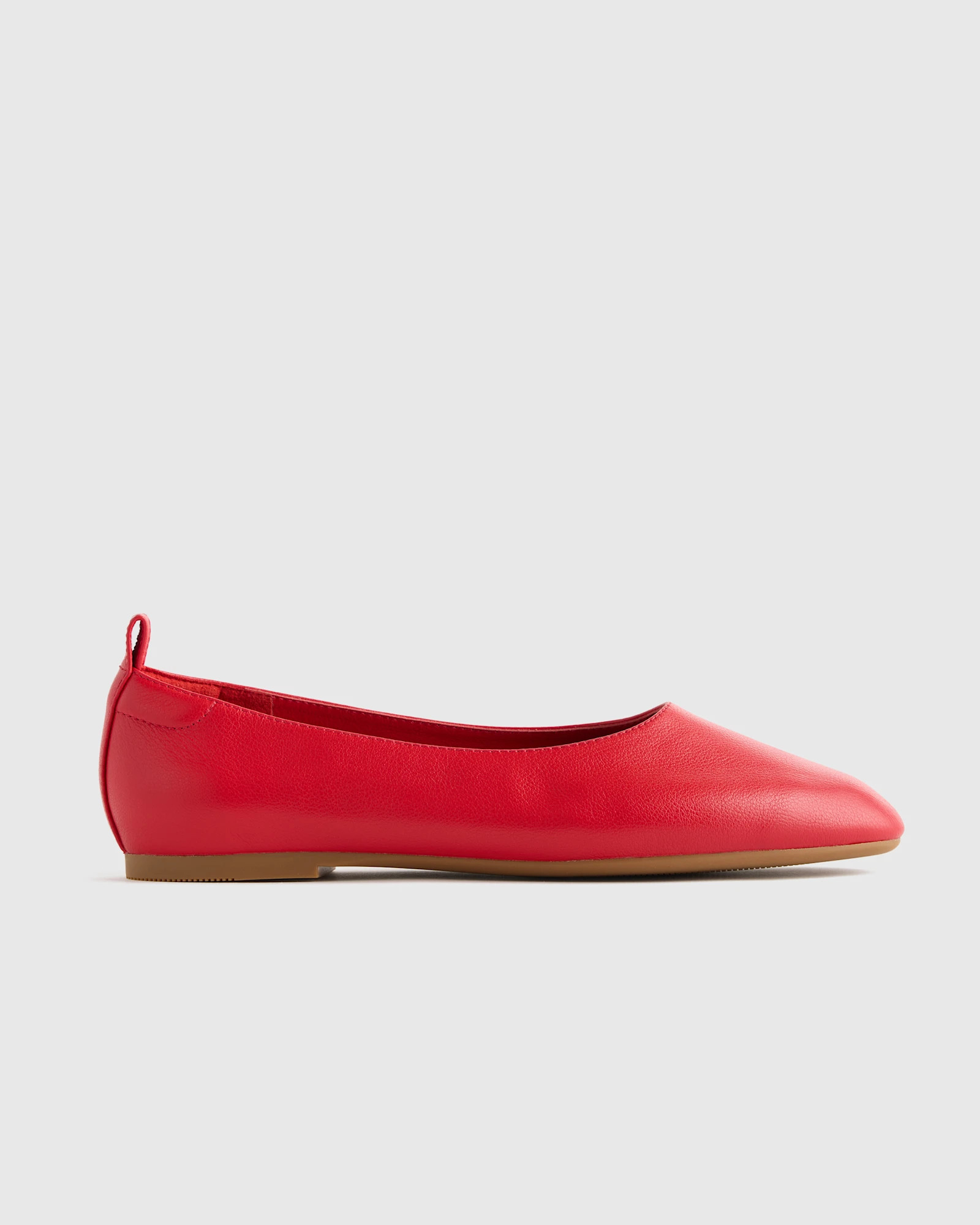 Quince | Women's Italian Leather Glove Ballet Flat in Cognac, Size 5.5 | Quince
