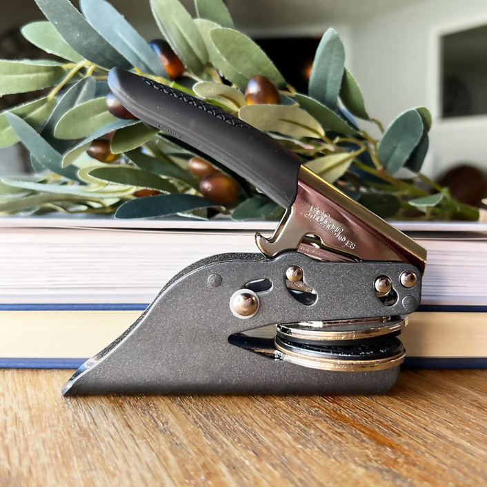 Custom Double Letter Circle Monogram Embosser | Minted