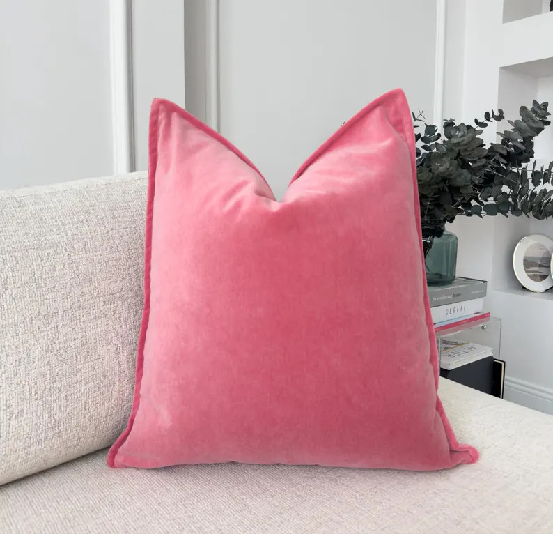 Luxury Velvet Blush Pink Pillow Cover Decorative Cushion Cover Lumbar (all Sizes) - Etsy | Etsy (Global)