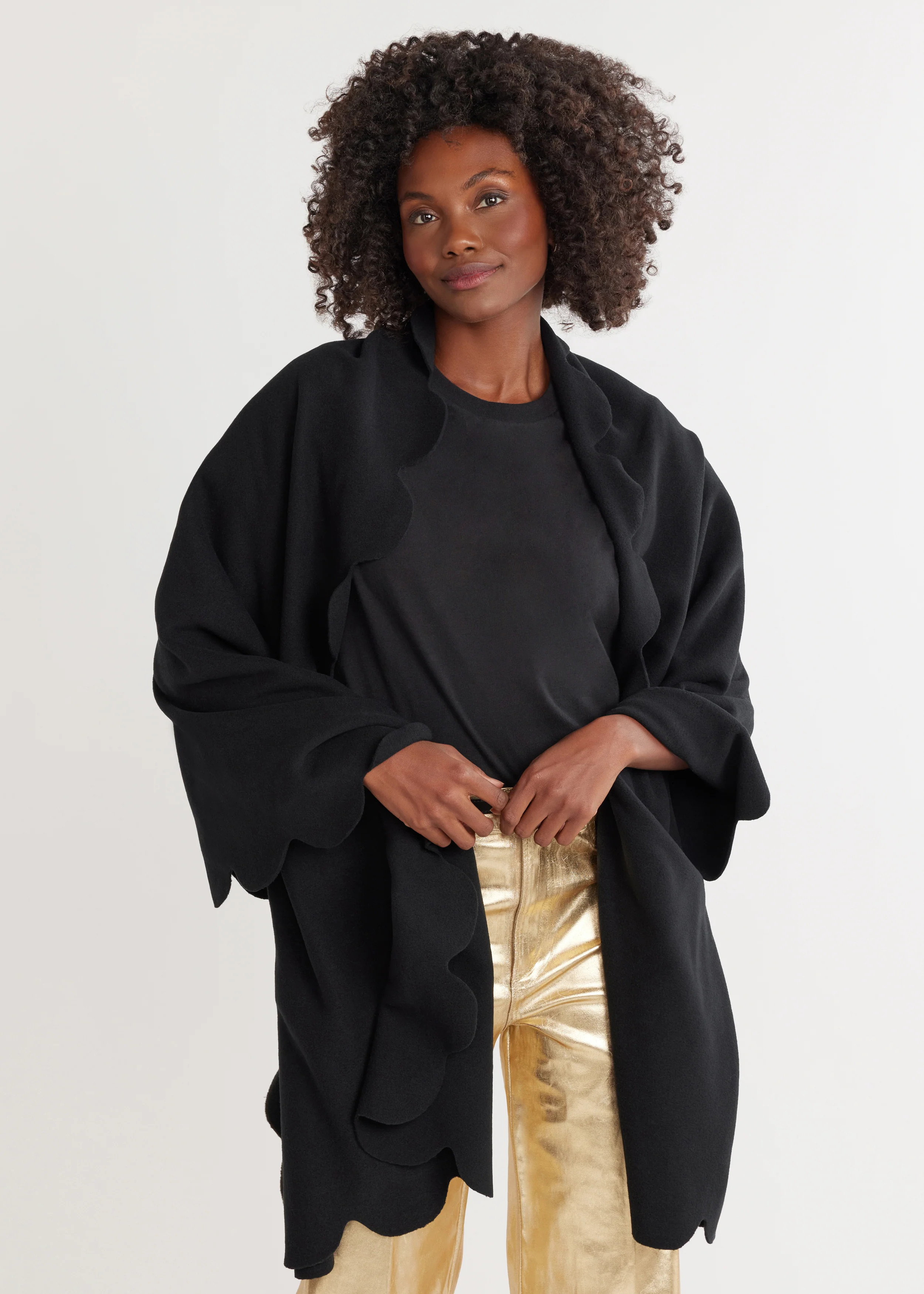 Five Mile River Scarf in Vello Fleece (Black) | Dudley Stephens