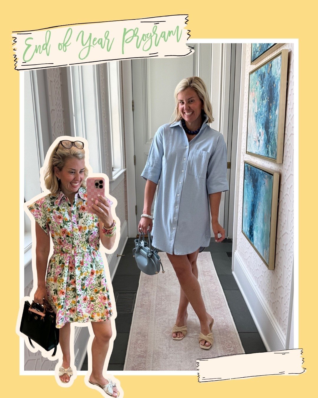 End of Year Party Ready! 
Floral dress - small
Shirt Dress - xs 
Heel & Sandal - 8 tts
*use Catherine20 at A+B


#LTKmomlife #LTKSeasonal #LTKdayinmylife