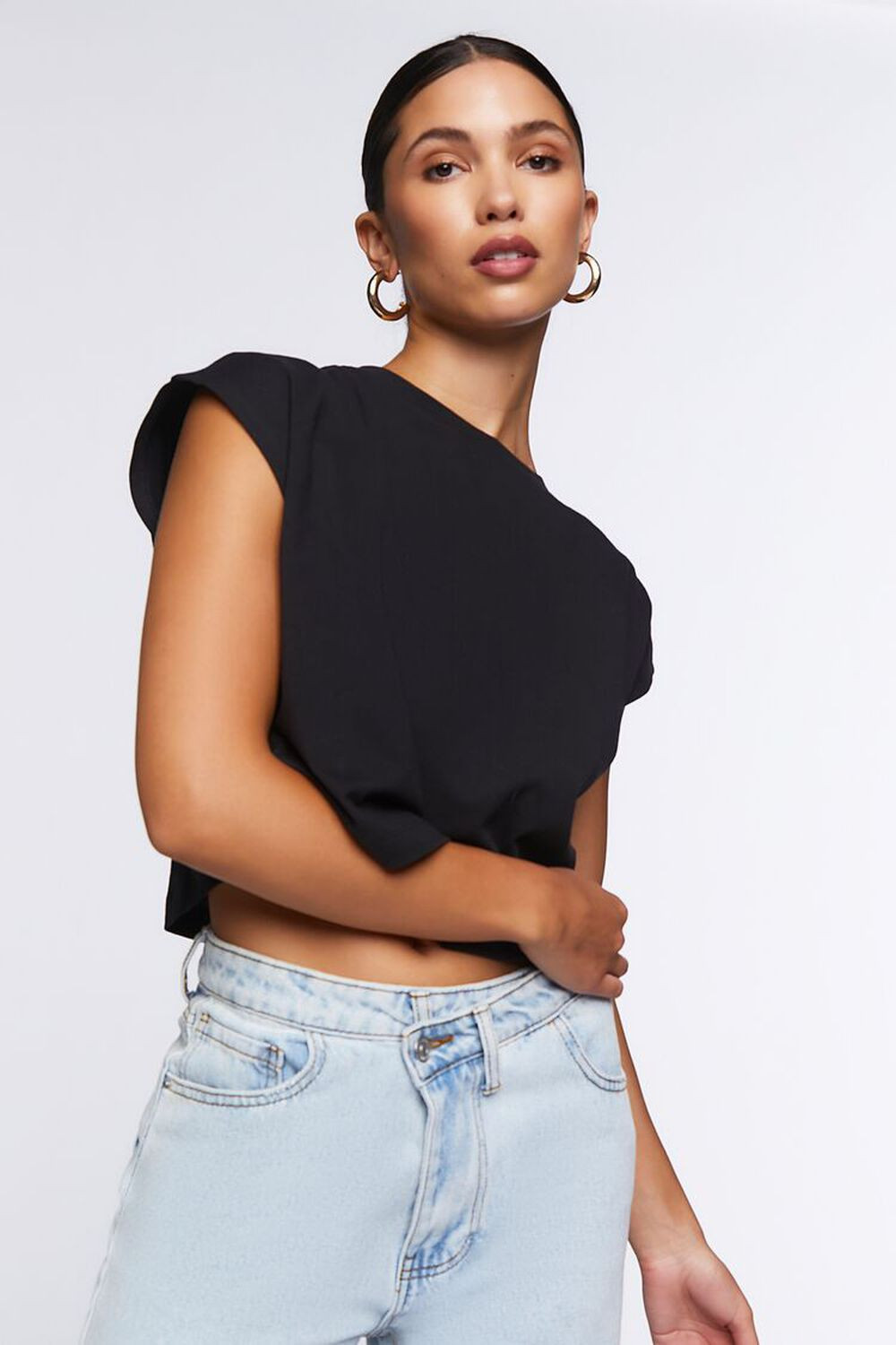 Crew Neck Cap-Sleeve Tee | Forever 21 (US)