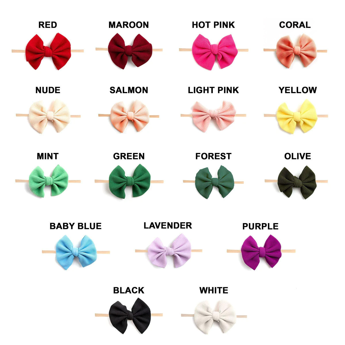 Solid Nylon Bows | Bums & Roses