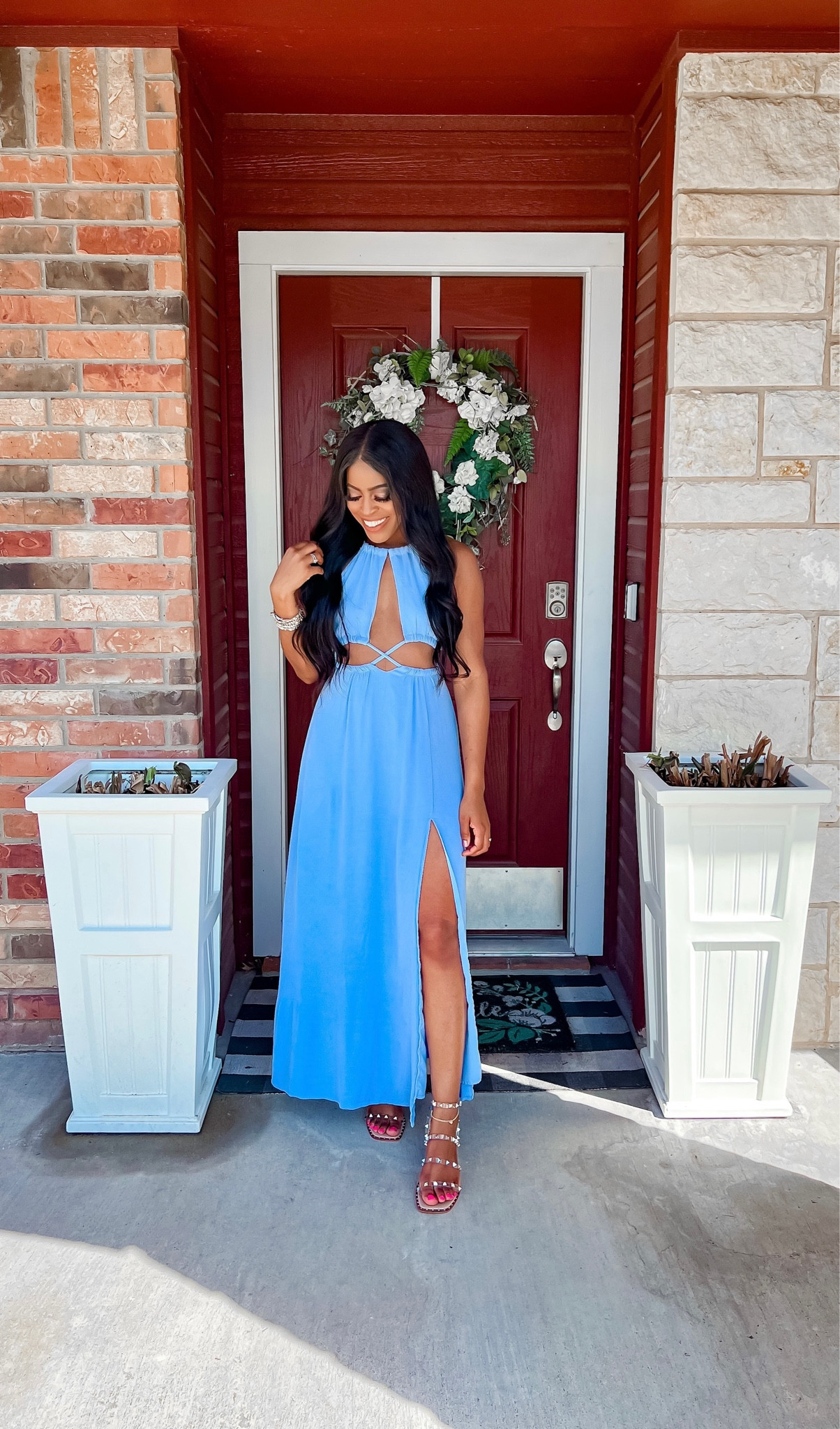 Midi dress: I am 5’4” wearing a small it has two places in the back with self tie draw strings. The cutout detail in the front is the same in the back. •Heels: I went with my normal size. 

#LTKFind #LTKshoecrush #LTKstyletip