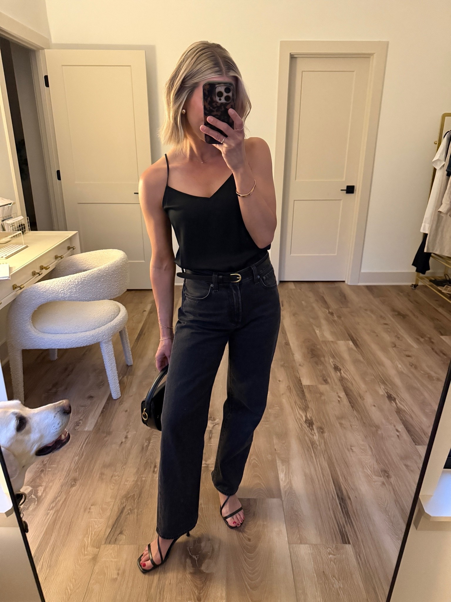 Wearing small silk cami, 25 jeans, small belt, heels tts

#LTKootd #LTKOver40 #LTKSeasonal