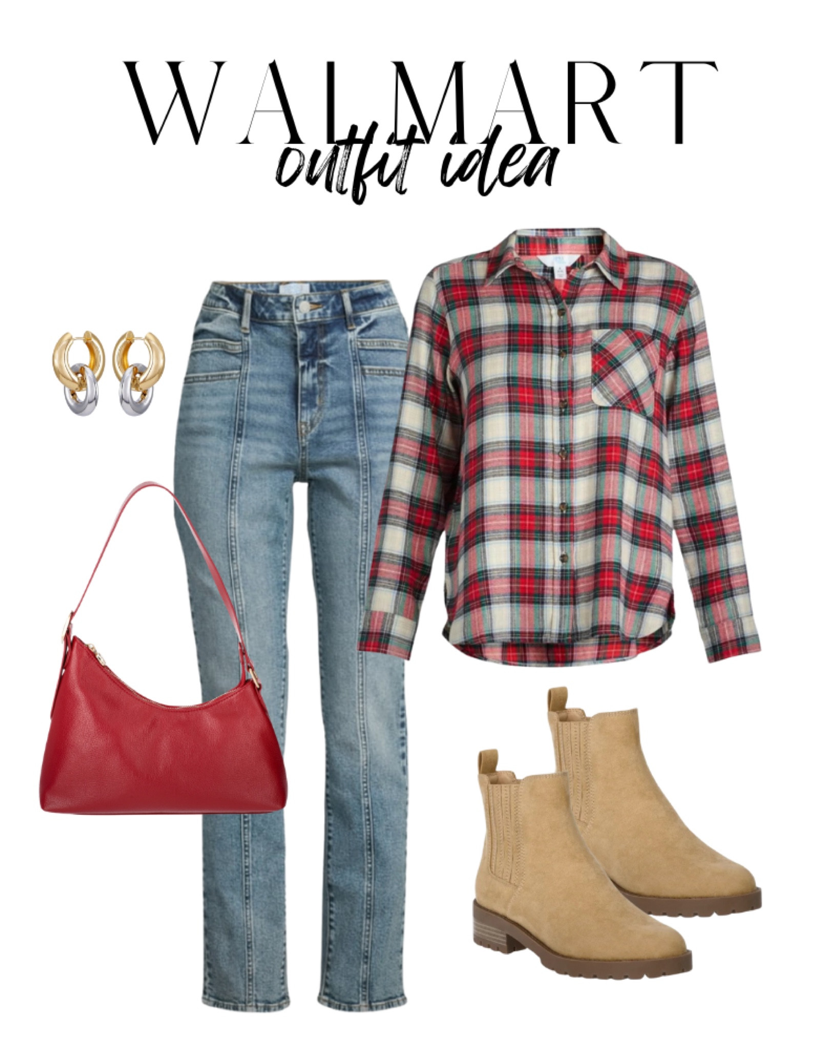 Walmart new arrivals, fall outfit, fall family photos, plaid flannel, Chelsea boots, red purse

#LTKStyleTip #LTKFindsUnder50 #LTKSeasonal