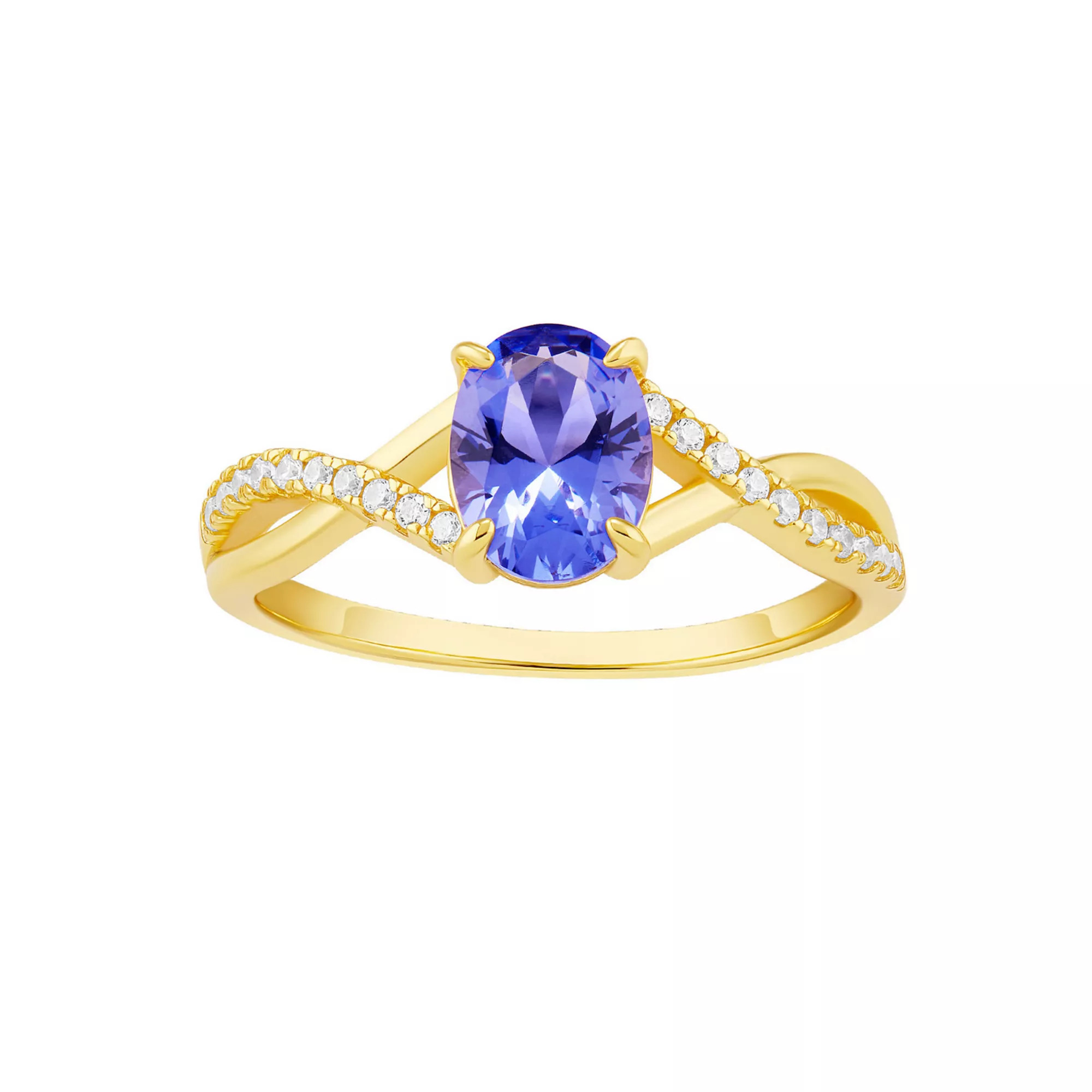 PRIMROSE 18k Gold Over Silver Purple Cubic Zirconia Twist Ring | Kohl's