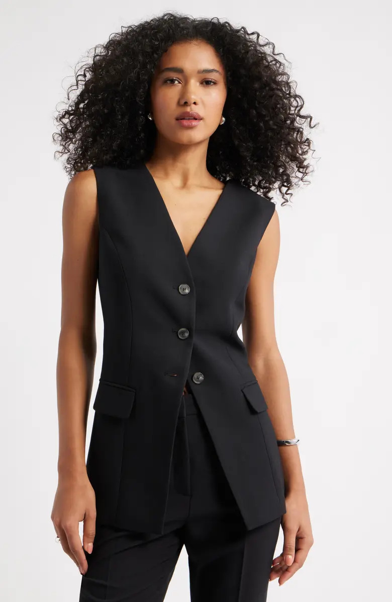 Open Edit The Icon Collarless Vest | Nordstrom | Nordstrom