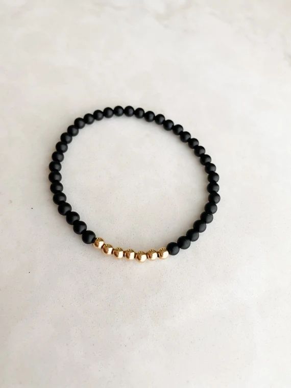 Black onyx single bracelet  one | Etsy | Etsy (US)